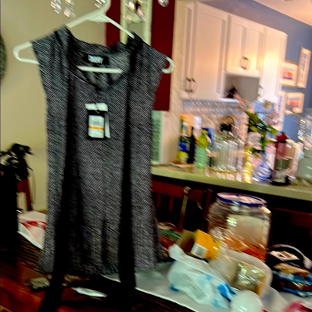 Black and White Sleeveless Top